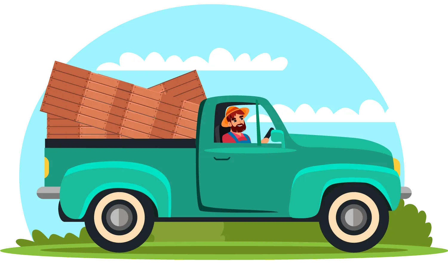Deck removal truck illustration for port saint lucie