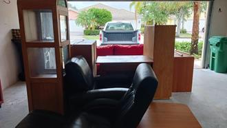 old furniture in garage