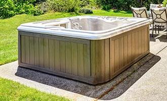 outdoor hot tub in patio