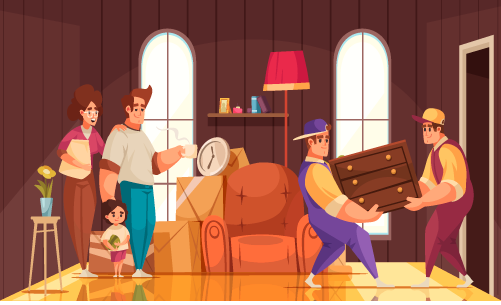 background image with outdated furniture for junk removal in Vero Beach